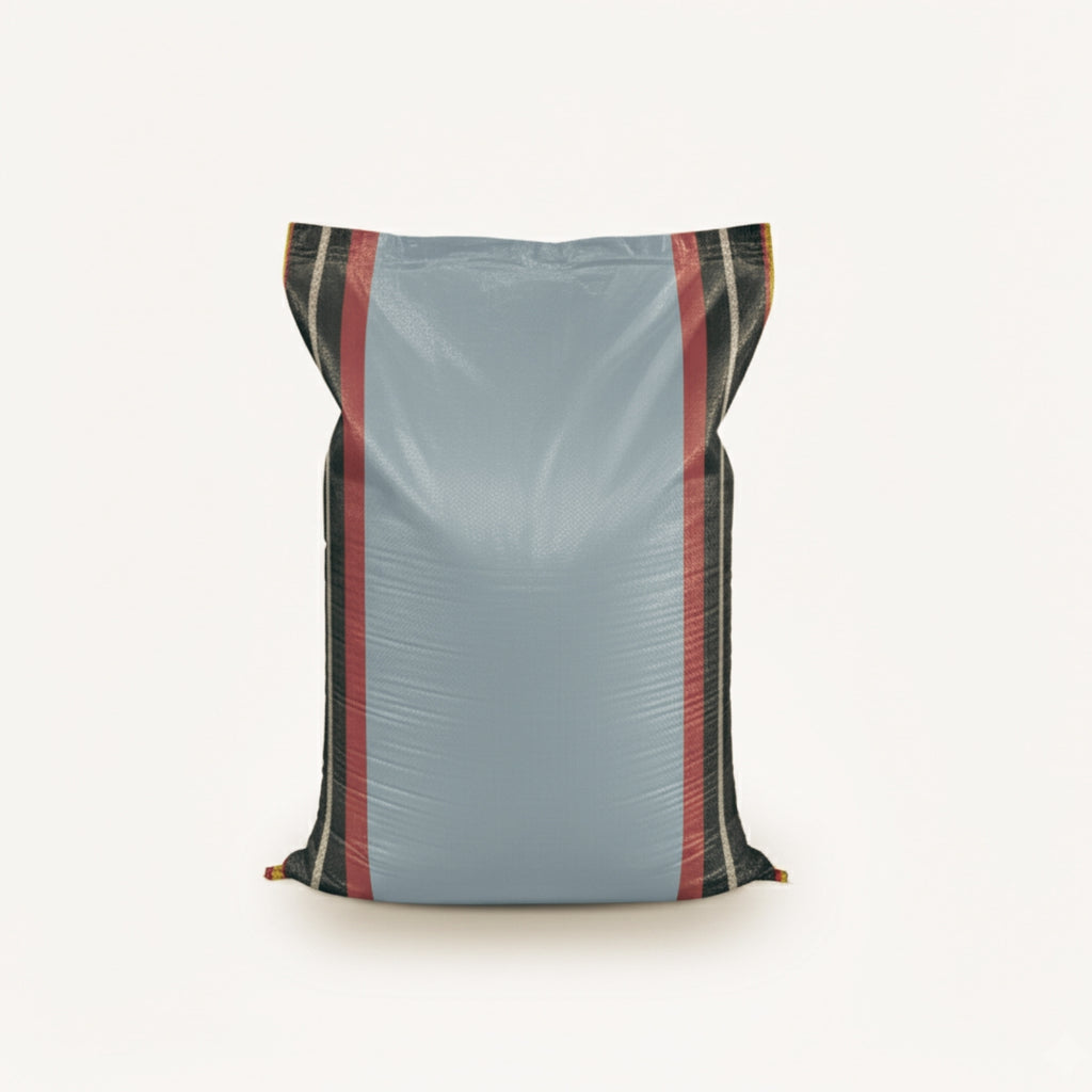 Saco Azul con lineas rojas y negras